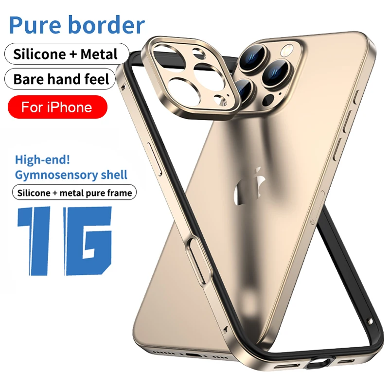 Metal Bumper Aluminum Frame Case - Ochrona aparatu + Hybrydowa ramka silikonowa