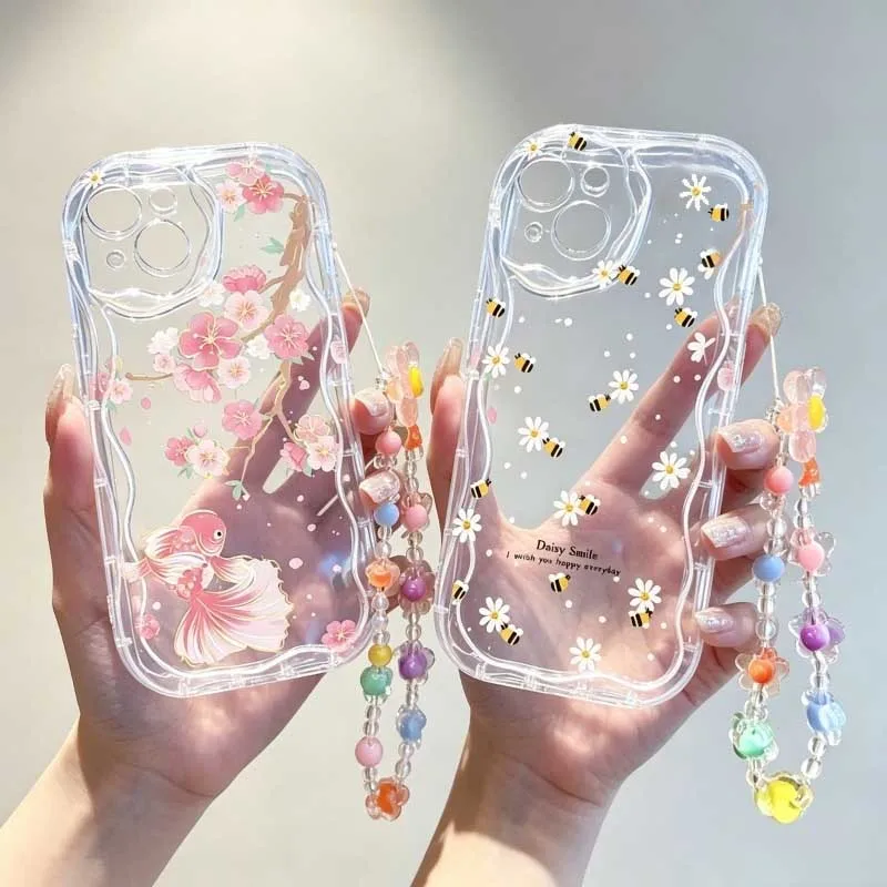 Cute Cartoon Wrist Strap Silicone Case - Etui na rękawie z motywem słodkiej