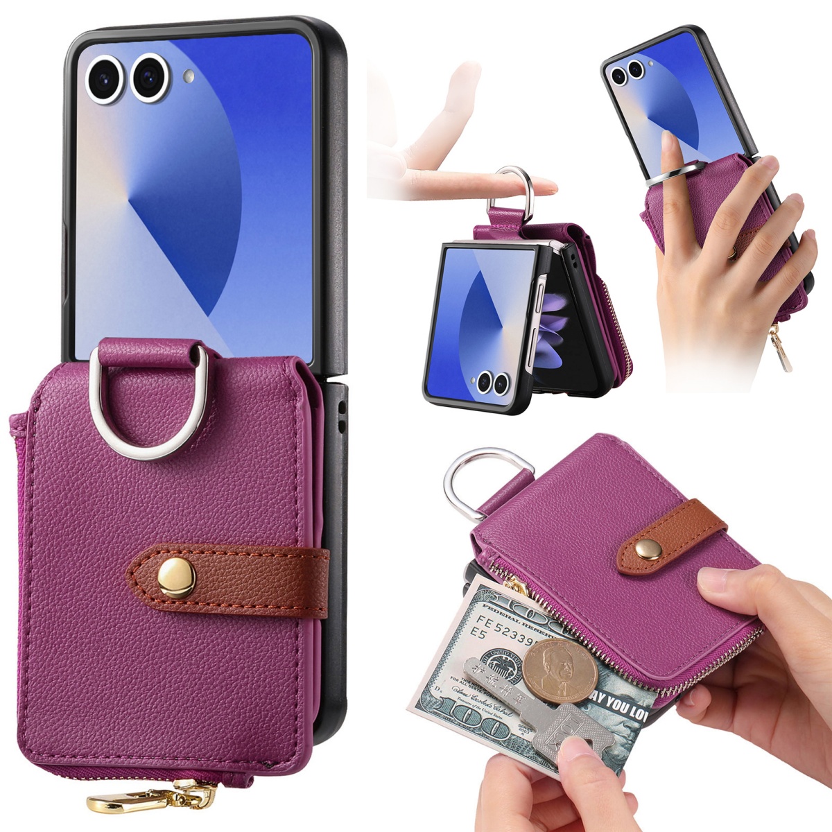 Luksusowe etui na telefon z uc – Leather Wallet Card Holder Phone Cover recenzja i cena